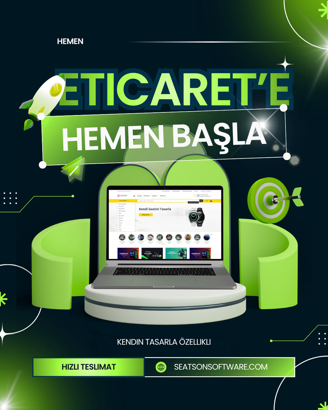 E-Ticaret Yazılımı <br>(Ürün Tasarla) v6