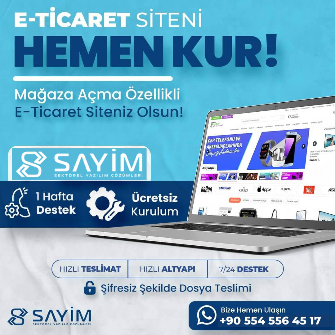 E-Ticaret Yazılımı <br>(Mağaza Açma Özellikli c2c) v2