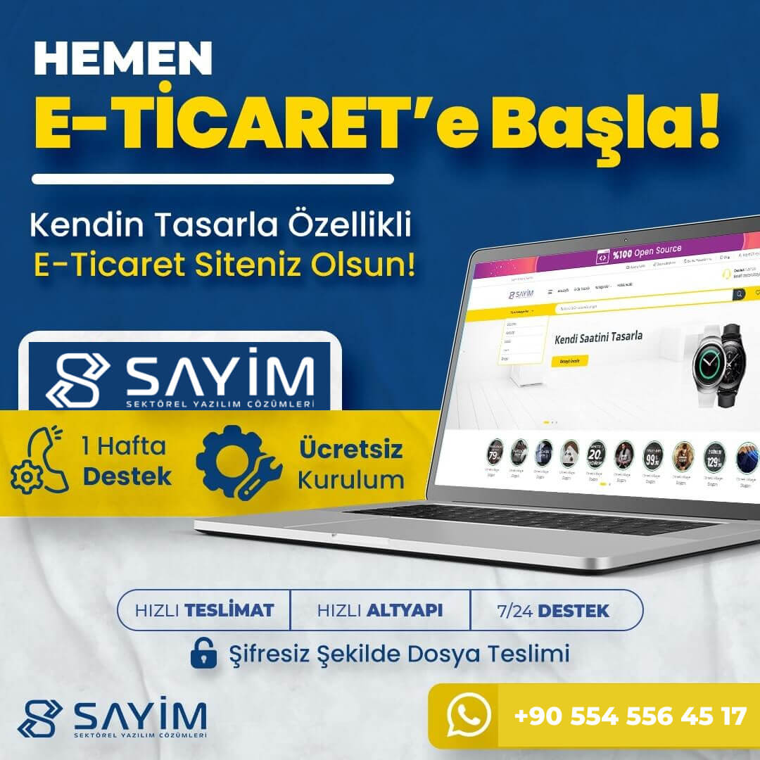 E-Ticaret Yazılımı <br>(Ürün Tasarla) v6